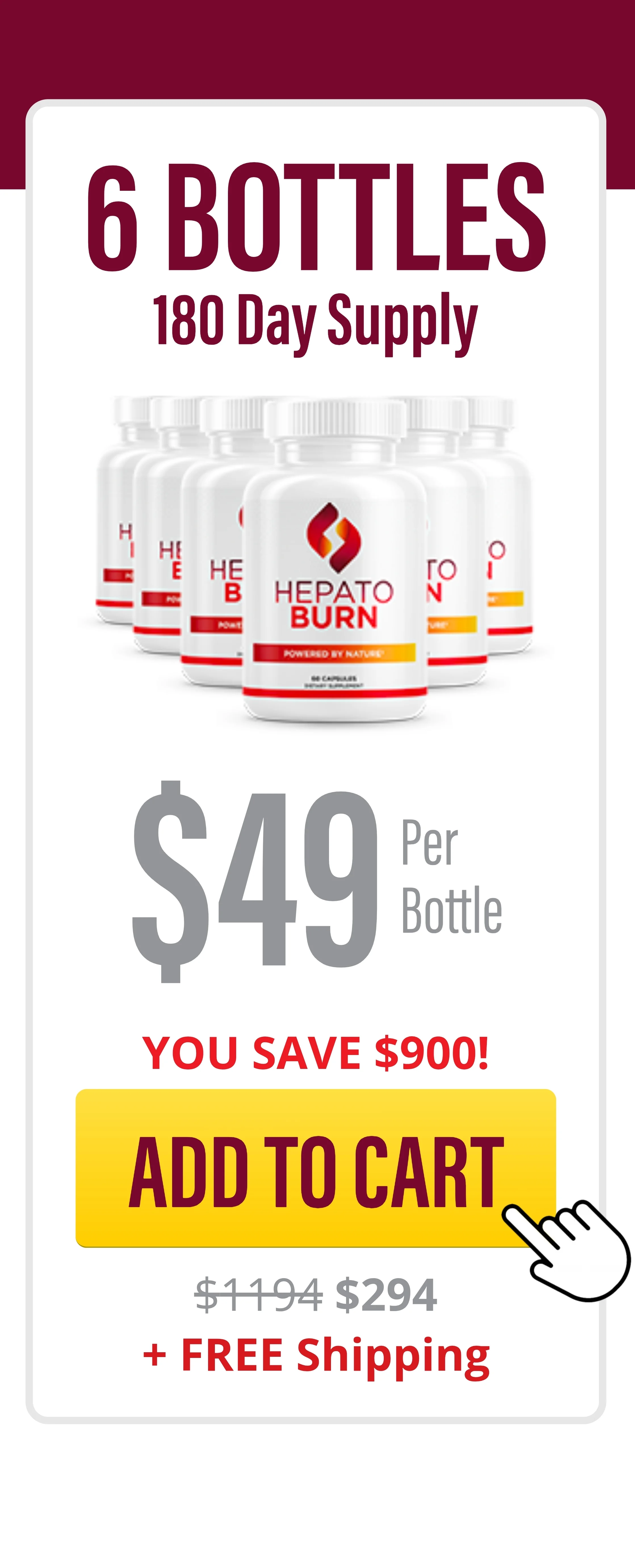 HepatoBurn™ 6 bottles pricing